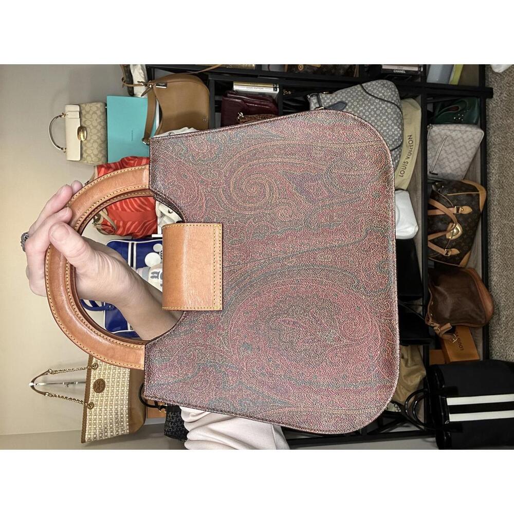 Etro Top Handle Paisley Mini Tote 1997-2003 E Logo Vintage - Picture 3 of 10